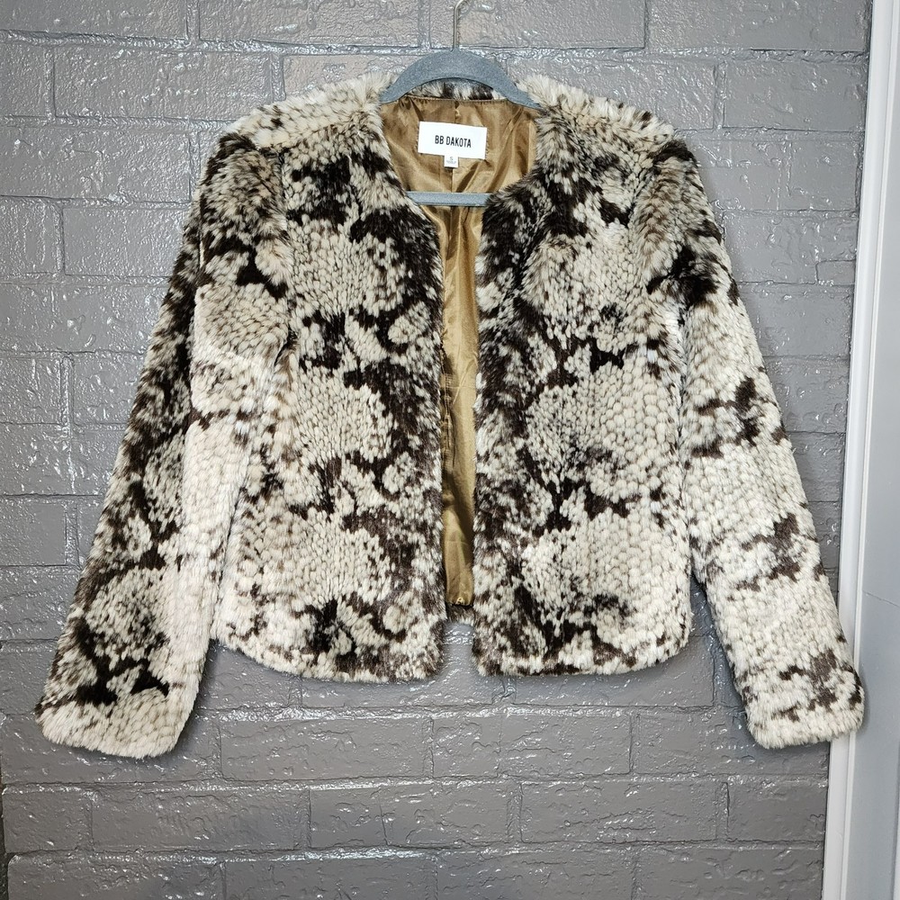 BB Dakota Faux Fur Plush Lined Jacket - Size SMALL